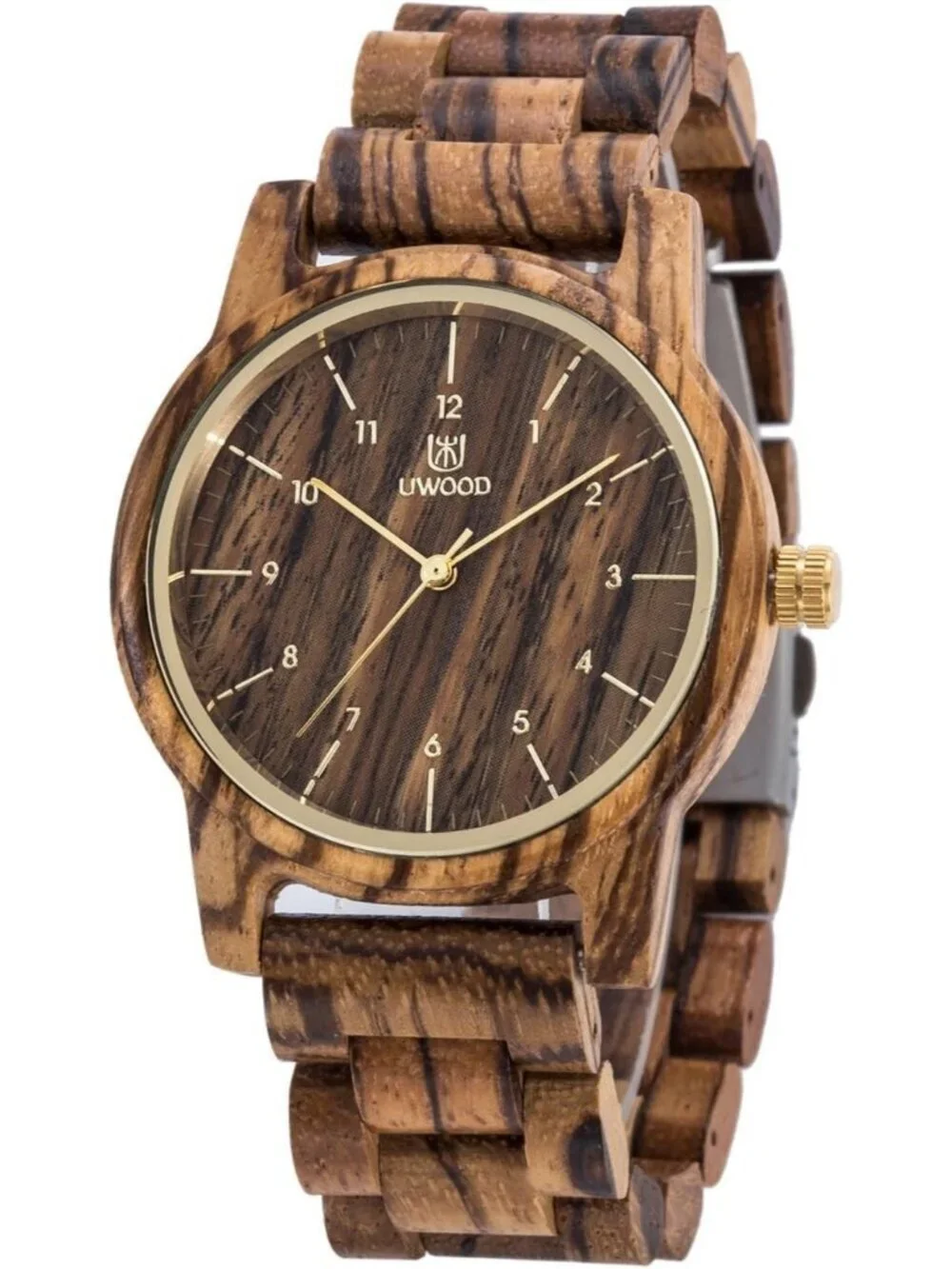 Men's Brown Analog Unisex Natural Handmade Adjustable Waterproof Wooden Watch